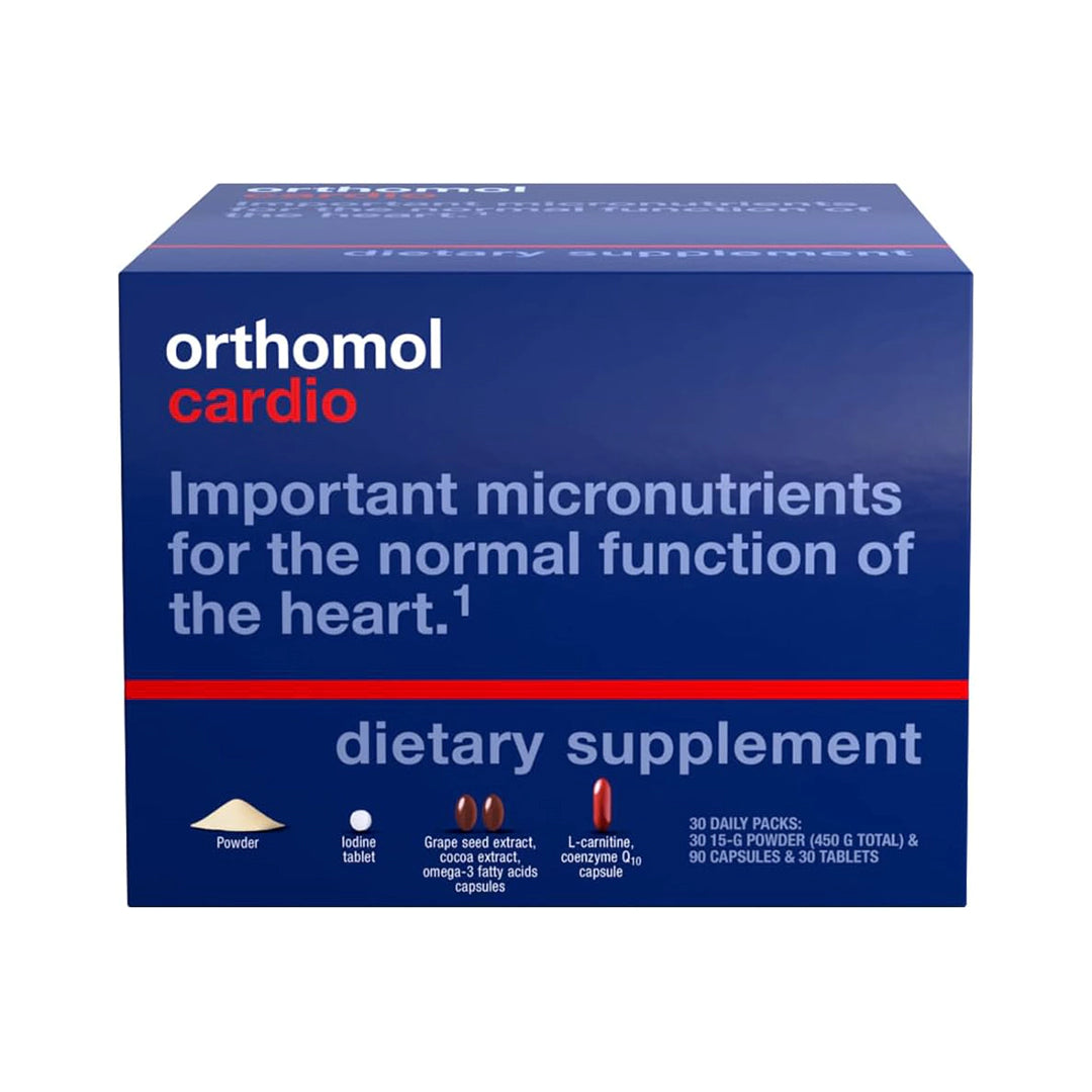 Orthomol Cardio, 30-Day Supply, Comprehensive Supplement for Cardiovascular Health with Essential Nutrients for Circulatory System Support